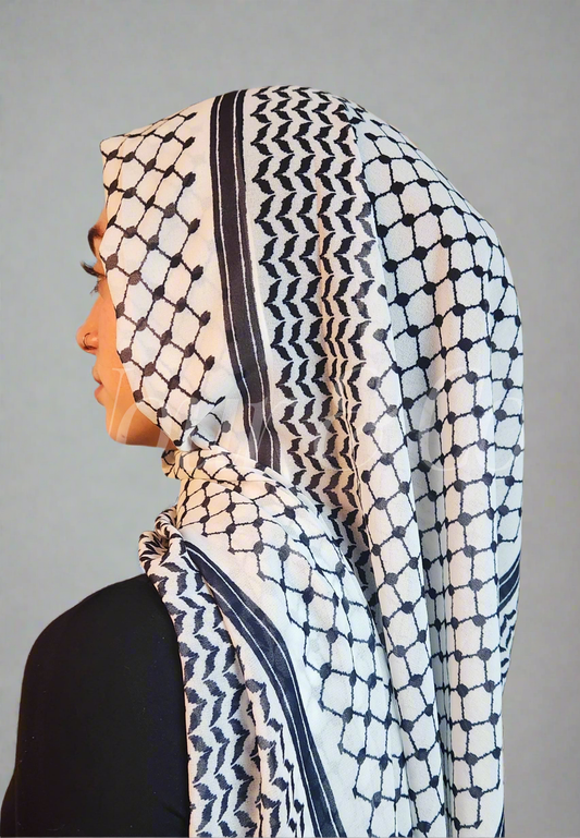 Keffiyeh-Inspired Chiffon Hijab
